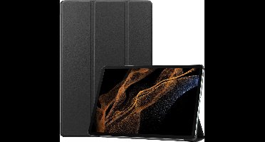 Just in Case tablet Hoes geschikt voor Samsung Galaxy Tab S8 Ultra - TriFold Bookcase - Zwart