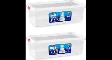 Plasticforte vershoudbakje - 6x - met deksel - 32 x 18 x 10 cm - 3.7L - meal prep bakjes