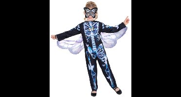 Smiffys - Butterfly Skeleton Kinder Kostuum - Kids tm 12 jaar - Zwart