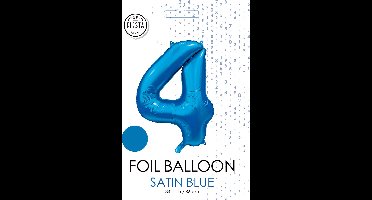 folieballon cijfer 4 mat blauw metallic