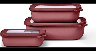 Mepal - Multikom Cirqula vershouddoos set - 500 + 1000 + 2000 ml - Rechthoekig - Vivid mauve