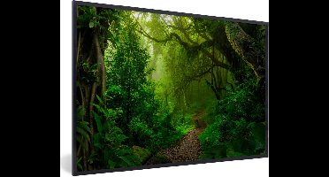 PosterMonkey - Poster - Fotolijst - Blad - Jungle - Zon - Groen - Bomen - 120x80 cm - Kader - Poster met lijst - Poster jungle - Foto lijst - Muurdecoratie