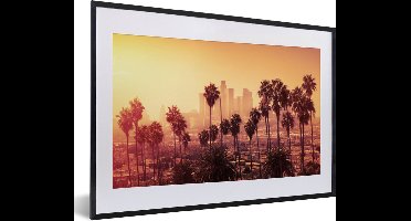PosterMonkey - Poster - Foto met lijst - Palmboom - Los Angeles - Skyline - Zonsondergang - Kader - 60x40 cm - Posters - Poster met frame - Wanddecoratie