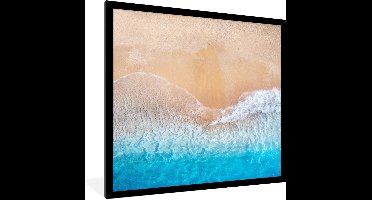 PosterMonkey - Poster - Kader - Zee - Strand - Zand - 40x40 cm - Fotolijst - Poster frame - Muurdecoratie - Kamerdecoratie - Poster in lijst - Woondecoratie