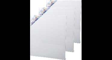 Gerimport Schilderdoek - 4x stuks - 60 x 50 cm - blanco canvas - rechthoekig - houten frame - schilderijen maken
