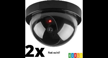 Dummy Camera - 2 STUKS - Beveiliging buiten en binnen - Beveiligingscamera - Met LED indicator - Nep camera - Dummy Bewakingscamera 35W - Rond - van Heble®