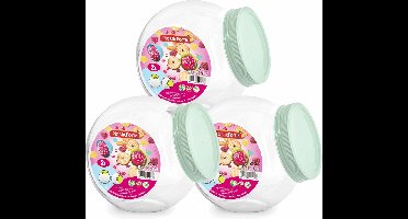 Forte Plastics Snoeppot/voorraadpot - 3x - 2L - mint groen - kunststof - D12 x H17 cm