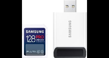 Samsung PRO Ultimate - SD Kaart met Kaartlezer - 200 & 130 MB/s - 128 GB