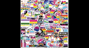 *** 50 LGBTQ - Pride - Stickers - Regenboogvlag, Gay Pride, Skateboard, Bullet Journal - Laptop - Decoratie - Bullet Journal - Planner Stickers - van Heble®***