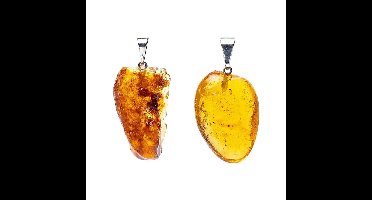 Amber (copal) edelsteenhanger met geboord oogje
