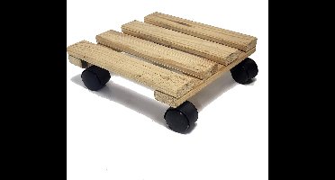 Plantenbakroller Planten Roller Plantentrolley - Hout - 100KG - 25 x 25 cm