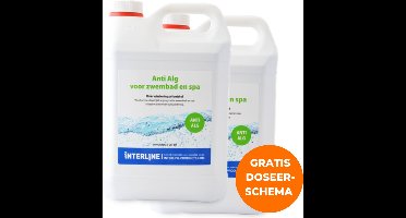 2 x Interline Anti Alg 5 liter - Inclusief doseerschema - Anti Alg voor zwembad - Algenbestrijding - Anti Alg voor middelgrote en grote zwembaden