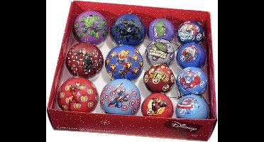 Kurt S. Adler kunststof kerstbal disney marvel avengers 7.5cm multi 14 stuks