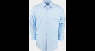 BOSS Joe regular fit overhemd - popeline - blauw - Strijkvriendelijk - Boordmaat: 45