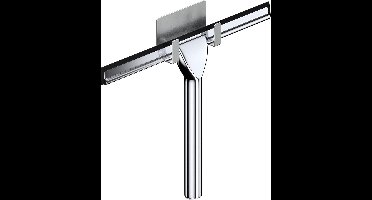 Douchewisser zonder boren - trekker douche met haak voor houder - rubberen lip 25cm - chroom