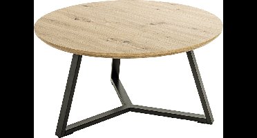 Salontafel | Rond | Eiken-struktuur| Staal |80x80x42cm