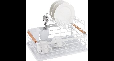 Kinghoff 1798 - Vaat droogrek - afdruiprek - met 2 niveaus - Wit