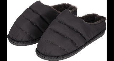 Apollo - Instap Pantoffels Dames - Gewatteerd - Antraciet - Maat 41/42 - Pantoffels dames