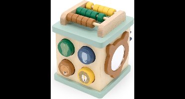 Trixie Houten Activiteitenkubus Mini - Makkelijk voor onderweg - Eerste speelgoed - Kraamcadeau - Baby Cadeau