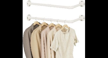 JGS ® Industrieel Wandgemonteerd Kledingrek van Gietijzer voor Diverse Ruimtes, Set van 2