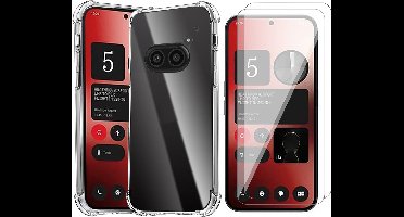 Hoesje geschikt voor Nothing Phone 2a / 2a Plus - 2x Screenprotector Glas - Shockproof Transparant