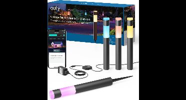 eufy Buitenverlichting Tuinpadverlichting E10 4 pack – Pathway Light - Slimme buitenverlichting met RGBWW LED's, 350 lumen helderheid, IP65 waterdicht, compatibel met Alexa en Google Assistant