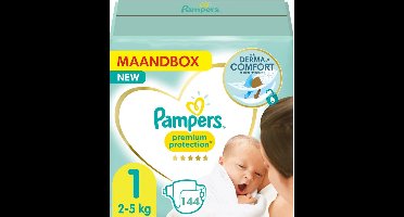 Pampers Premium Protection New Baby Luiers Maat 1 - 144 Luiers Maandbox