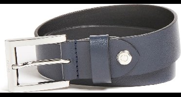 GUESS Leren Riem Adjustable Belt W100 Blue Donkerblauw