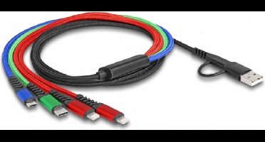 USB Ladekabel 4 in 1 USB Typ-A + USB-C� zu 2 x Lightning� / Micro USB / U