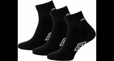 Umbro - Sokken heren - Maat 43 - 46 cm ( 3 - paar ) Quarter - Sneakersokken - Sokken Mannen- Sportsokken - Zwart