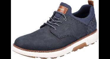Rieker heren veterschoenen lage schoenen zakelijke schoenen leren schoenen B3360-14 blauw extra breed