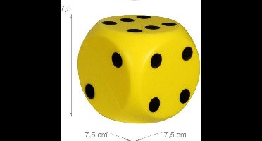 Johntoy Foam Dobbelsteen 7,5cm - Geel