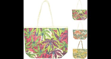 van der Meulen strandtas Leaf multicolor 52x14x36cm strand accessoire.