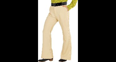 Hippie Kostuum | Groovy Gandalf 70s Heren Broek, Beige Man | Large / XL | Carnaval kostuum | Verkleedkleding