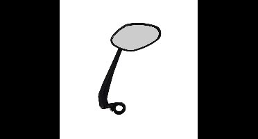 Falkx Fietsspiegel rechts - acryl glas 11x5 cm - verstelbare arm 21 cm - zwart