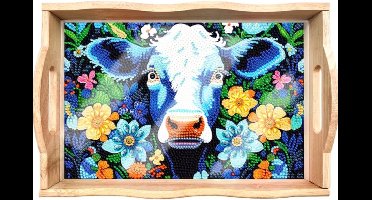 Dienblad 04 - Koe - Diamond painting - compleet pakket - Diamond painting by Wietske