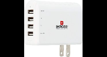 Skross USB-kabel USB 2.0 USB-C stekker, USB-C stekker 2.00 m Wit Rond SKCA0006C-CMULTICN