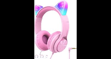 ApexArte® Koptelefoon Kinderen met Draad - Gaming Headset - Roze
