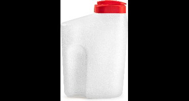 Plasticforte Grote Sapkan/Schenkkan karaf - met dispenser deksel - 2.5 liter/2500 ml - wit - kunststof