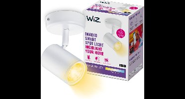 WiZ Plafondlamp Imageo - Opbouwspot - 1 spot - Warm- tot Koelwit Licht - Slimme LED Verlichting - GU10 fitting - 1x 5W - Wit - Wi-Fi