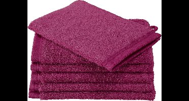 De Witte Lietaer Washandjes Contessa, Aubergine - 16 x 21 cm - 6 stuks - Katoen