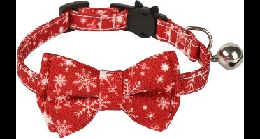 Kattenstrikje Kerst-kleur rood-Kerstmis-katten-kleine honden-feest-kado-gift-Kerst-honden kerststrik