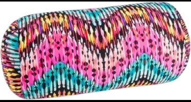 Kuschelmaxx Rolkussen - Sierkussen Rond Cilinder 17 x 33 cm - Disco-design - Stevig en zacht - Mooie print - Gevuld met microgranulaat - Vormvast & Wasbaar - Ideaal voor op de bank, bed, auto of op reis - Inclusief Wasnet