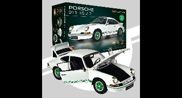 IXO Collections Modelbouwpakket Auto - 018 Porsche 911 RS 2.7 - Wit met Groen - Sportauto Metalen - 1:8 - Modelbouw