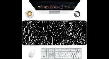 oCreon Gaming Muismat XXL 900x400 mm - Bureaumat met Antislip Rubberen Basis voor Toetsenbord