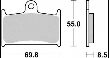 remblok sbs voor motorfiets triumph 1200 tiger xc explorer 2013 tot 2016 avg / avd nieuw