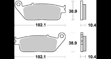 remblok sbs voor motor honda 650 ntv revere 1994 tot 1997 654ls nieuw