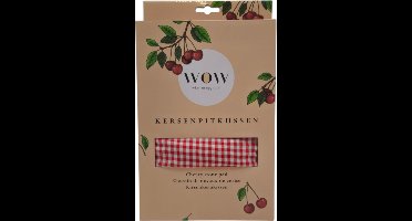 WOW Kersenpitkussen 20x30cm rood-wit