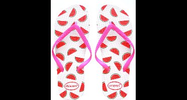 Watermeloen slippers wit- maat 39