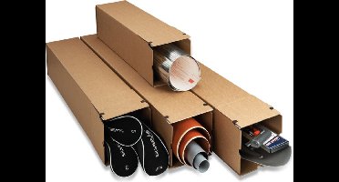 Langwerpige doos enkelgolf 1005 x 105 x 105 mm bruin | 10 stuks